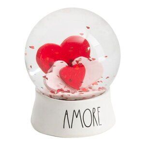 RAE DUNN Amore Snow Globe Heart Red